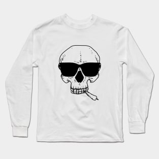 Skeleton Head With A Joint (Large Version) Long Sleeve T-Shirt